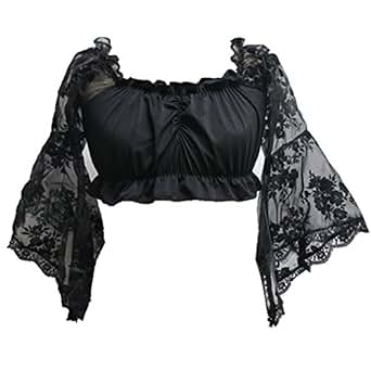 Jupe Noire Asymétrique Femme Punk Steampunk - Mousseline Dentelle, élastique à La Taille, Cosplay Gothique