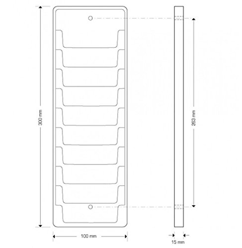 Wandhalter / Kartenhalter für 10 Benutzerkarten / Mitarbeiterkarten / User-Card *SCHWARZ* z.B. für Zeiterfassung / Timerecording - 3