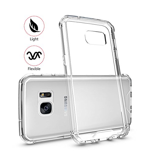 iThrough   Funda transparente para el Galaxy S7 de PMMA cristalino con protecdores de TPU en 4 esquinas contra ca  da