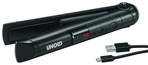 Preisvergleich Produktbild UNOLD 87625 HAARGLATTER, Akkubetrieben, Wiederaufladbar, Keramische Beschichtung, 3 einstellbare Temperaturstufen, mit Aufbewahrungstasche, schwarz