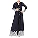 Produktbild Malloom Frauen Kimono Vorne Offene Spitze Jilbab Muslimische Islamischen Kaftan Maxi Lose Robe Langärmelige Muslimische Robe mit kontrastierender Stickerei