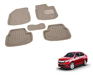 Auto Hub EVA, PVC 4D Car Foot/Floor Mats Compatible with Honda Amaze (Model : 2018-2021) - Beige