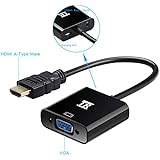 HDMI to VGA,TechRise Gold Plated High-Speed 1080P Active HDTV HDMI to VGA adapter Converter Male to Female with Audio and Mirco USB Charging Cable