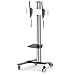 Produktbild Maclean MC-620 Tragbarer TV Bodenständer Standfuss Ständer Halter Halterung LCD LED Aluminium 37-70'' Zoll Trolley Glasregal 55kg 55 kg