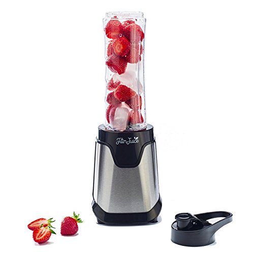 Mini blender FITIN JUICE - Garantie 3 ANS - MINIMIX 300 Watts - 2 gourdes 600 et 300 ml, 2 couvercles sport et standard