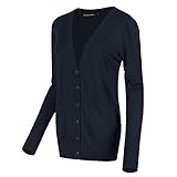 cardigan punto fino mujer Botones; Manga larga, Color sólido