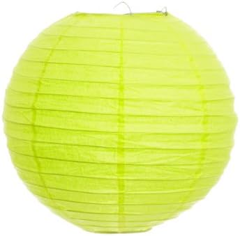 Koyal 8-Inch Paper Lantern, Lime Green, Set of 12