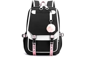 DEYAAH Teenage Girls' Backpack Middle Students Backpack, Large Capacity Bookbag with USB Charge Port, Secondary School Students Bookbag, Anti Theft Outdoor Daypack
