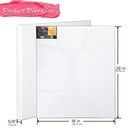 Gespannte Leinwand 45,7 x 61 cm Professionelle Qualität säurefreiem gedehnt Künstler Leinwand Panel Boards für Bild 2 Stück Dreifach grundiert mit Gesso von Crafts 4 alle & # •; - 3