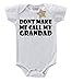 Don't Make Me Call My Grandad Print White & Black 6 - 12 Months