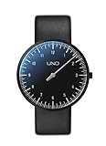 Botta-Design UNO Titan Quarz Armbanduhr - Einzeigeruhr, Lederband (40 mm, Black Edition)