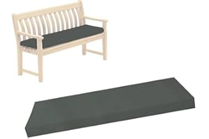Maria Luxury Bedding & Linen Waterproof Bench Cushion Pads for Garden Furniture Patio Furniture Chair Padding Comfortable and Removable 2 3 4 Seater Outdoor and Indoor (2 Seater, Grey)