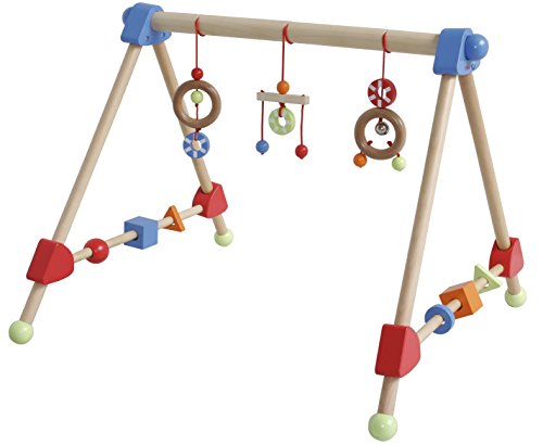 Roba Spieltrapez, Aktivcenter mit höhenverstellbaren Spiel-und Greiftrainer, und Babyspielzeug aus Holz, mehrfarbig, H x B x T: 48 x 61 x 59 cm - 3