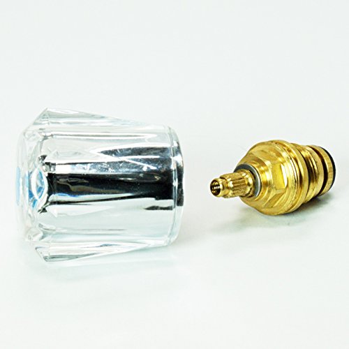 Stabilo-Sanitaer Hahnoberteil 1/ 2 Zoll blau Ventil Ventileinsatz Oberteil Messing Kaltwasser mit Acryl-Griff Ersatzteil Armatur Wasserhahn - 6