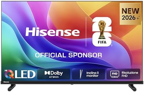 Hisense Smart TV QLED 32" FHD 32E5ST, 60Hz, Audio Dolby Atmos, VIDAA OS con 1000+ APP, HDR10, Game Mode, Works with Alexa, Wifi, lativù