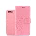Produktbild Huawei P10 Hülle, Huawei P10 Schutzhülle, Alfort Carving Lederhülle Fashion Design Premium PU Leder Hohe Qualität Tasche Case Cover Kasten Abdeckung Wallet für Huawei P10 5.1" Smartphone Funktion Standfunktion Unterstützte Telefone und Magnetverschluss mit Schmetterling ( Rosa )
