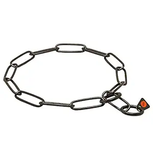 Herm Sprenger Black Stainless Steel Long Link Fur Saver Dog Training Collar | No-Pull Slip Chain for Small Medium Large Dogs for Easy Control 3mm, 62cm (24in)