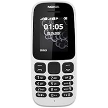 Nokia 105 Feature Phone GSM (Ecran : 1,8 pouces - Double Micro-SIM - Windows) Blanc