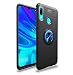 Produktbild LAGUI Hülle, für Huawei P Smart 2019, Ultradünne Weiche Silikon Magnetischen Autohalterungen Spezielle Handyhülle Mit 360 ° Verdrehbare Ring. blau+schwarz
