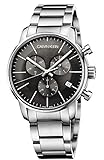 Calvin Klein Herren-Armbanduhr Chronograph Quarz Edelstahl, silber/schwarz K2G27143