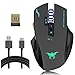 Produktbild VersionTech Gaming Maus Kabellos Wireless Optical Mouse Wiederaufladbare Mäuse mit USB Kabel 8 Tasten 2,4G 2400 DPI 3 Farben Lichter für PC Mac Office Home, Schwarz