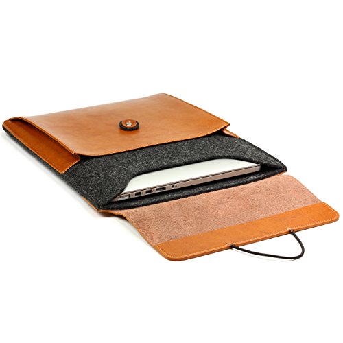 Original Urcover® Handgefertige Fashion Designer Mac-book Pro 15 Zoll Tasche Hülle Tasche Sleeve dpark Style Notebooktasche Laptophülle 15 Zoll Dunkel Grau Braun - 4