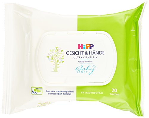HiPP Babysanft Gesicht und Hände Tücher, 20 Stück