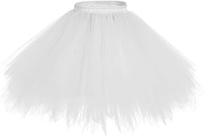 Sunqiran Damen Petticoat Tüllrock kurzer Rock 1950er Retro Ballett Rock Tanzrock Rock Karnevalskleid Retro