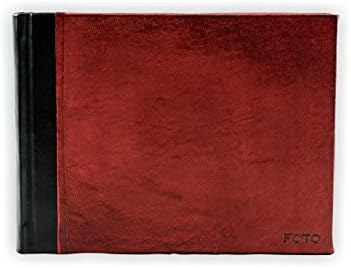 Photo Album Bound in Leather, Black and Red, H15xL21, Split Collection, Hand Made in Italy by Legatoria Toscana, Tuscan Handcrafted