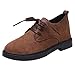 Produktbild Yvelands Damen Runde Zehe Flock Schnürschuhe Quadratischer Absatz Jobs Einzelne Schuhe Freizeitschuhe(CN-40,Braun)
