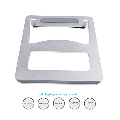 XFAY Ergonomic Aluminium Portabler Kühlend Laptopständer Notebookständer für Laptops, Notebook PC, MacBook (Silber) - 4