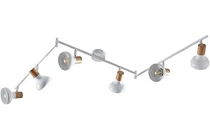 Lindby reflektor & spot 6 -punktowa 'Fridolin', styl nowoczesny, m. in. do kuchni, kolor biały, opal, metal, żarówka E14