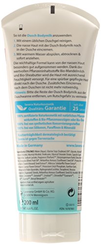 lavera Dusch Bodymilk basis sensitiv ∙ Auf nasser Haut eincremen ∙ Mandelmilch & Sheabutter ∙ Zart geplegte Haut ∙ vegan ✔ Bio Pflanzenwirkstoffe ✔ Naturkosmetik ✔ Natural & innovative ✔ Körperpflege 1er Pack (1 x 200 ml) - 2