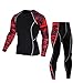 Produktbild BA Zha Hei Mann-Trainings-Gamaschen-Eignungs-Sport-Gymnastik-Laufende Yoga-Athletische Hosen + Hemd-Klage Schnell Trocknend, Hochwertige Sportbekleidung Top Slim Yogahosen-Set (Rot, XL)