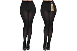 YOGINGO 2 Pairs Women's Black Sheer Tights - 80D Control Top Pantyhose with Reinforced Toes