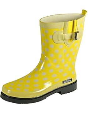 MADSea Damen Gummistiefel Ocean - gelb mit Punkten