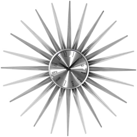 Pachlerkh Wall Clock Sunburst Silver And White Face Attractive New Design