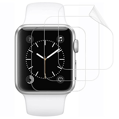 [3 Stück]Apple Watch Schutzfolie [Vollständige Abdeckung],EUGO 38mm TPU Ultra HD Bildschirm Schutzfolie für Apple Watch 38mm Serie 1 und 2