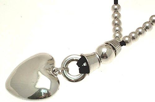 Ladies stylish fashion necklace in black cord and metallic design DX6