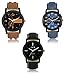 Ak Lorem Leather Analogue Multicolor Dial Mens Watches- Lr-1-2-3(Combo Of 3) RS.419.00