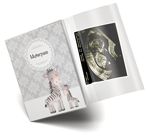 Mutterpasshülle / Mutter-Kind-Pass Hülle 3-teilig Motiv Black & White Mutterpass Hülle Schwangerschaft Geschenkidee personalisierbar mit Namen (Deutschland/Österreich) - 3
