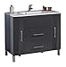 Produktbild Kesper Badmöbel 3579900833803002 Waschplatz Siena, 2 Türen, 2 Auszüge, Becken Mineralguss, 87,5 x 100 x 46,5 cm, alu / anthrazit