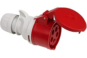 Kopp 182301001 - Presa CEE a 5 poli, 16 A, 400 V, colore: Rosso