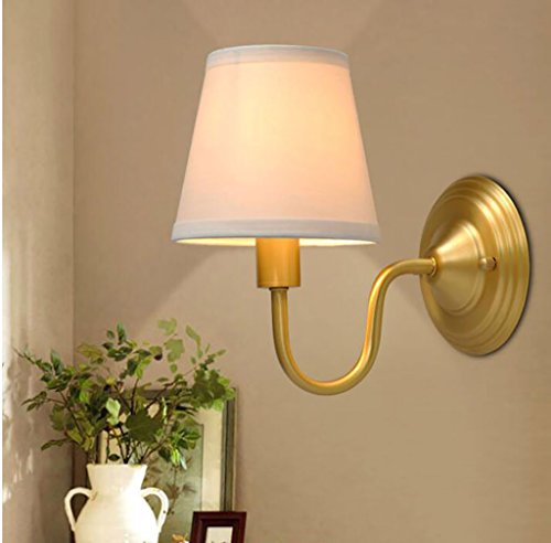 Preisvergleich Produktbild Wandlampe Wandleuchte einfache Kupfer Wandleuchte einzigen Kopf Stoff Wohnzimmer Hintergrund Wand Schlafzimmer Nachttisch Leselampe Wandlampe