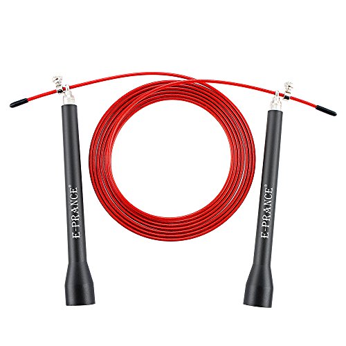 E-PRANCE Speed Rope Springseil für Sport & Fitness, High Speed Seil mit Kugellager Ideal für WOD’s, Double Unders, Crossfit, MMA, Boxen - 2