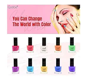 Glavon Qubee Super Dry Mini Nail Polish Polish for Girls, 6ml each [ Special Pack of 10 Items ]