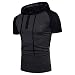 Produktbild Patchwork Hoodie Hooded VENMO Poloshirt Herren Polo Shirt mit Stehkragen Cooles T-Shirt Strand Party Club Casual Sport T-Shirt Kurzarm Hedging Slim Fit Bluse