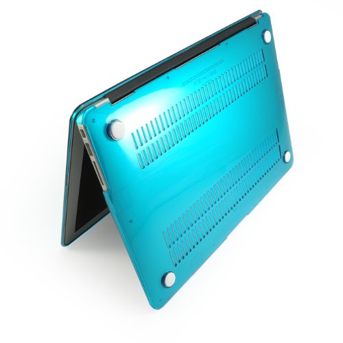 Incutex Protector Schutzhülle Cover Case Notebookhülle Hartschale Hartschalenkoffer Crystal Case Etui Tasche MacBook Air 13″ / 13,3 Zoll Notebook Hardcase Schutz Hülle Unibody Transparent Blau - 2