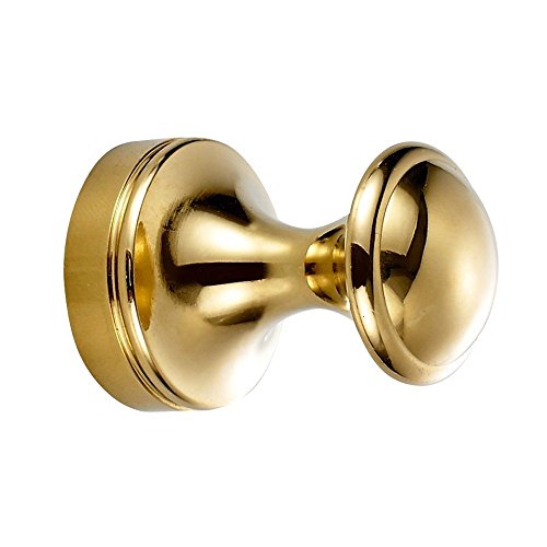 Weare Home Luxus Gold Finished Deko Badezimmer Zubehör einfach Einzeln Wandmontag Modern Mantelhaken Hütenhaken Haken Handtuchhaken aus alle Messing, 5 Stück - 3