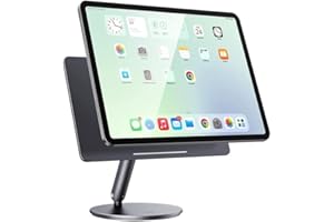 BENKS Magnetico iPad Supporto,Supporto iPad Rotante a 360°,Supporto iPad Portatile Pieghevole,Supporto da Tavolo in Alluminio Rotante Regolabile a 360° per iPad Pro 12.9’’ 6th/5th/4th/3rd Gen